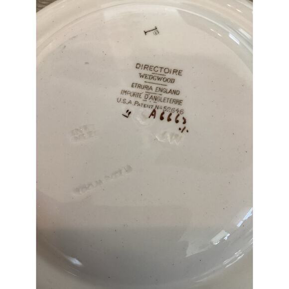 Vtg Wedgewood Directoire Luncheon Plate Bread Butter White Yellow Fruit Basket - Picture 5 of 8